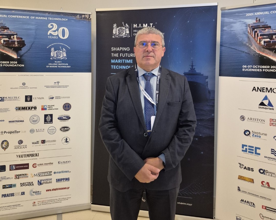 “Commodore (ret.) Antonios Boumpas, CEO of EUDIMA, at the 20th Annual Marine Technology Conference in Athens